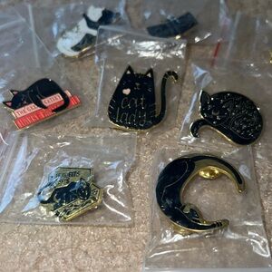 Cat enamel pins